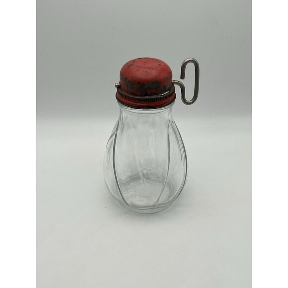 Vintage Glass Turn Key Nut Grinder Chopper with Red Metal Top - Picture 2 of 7